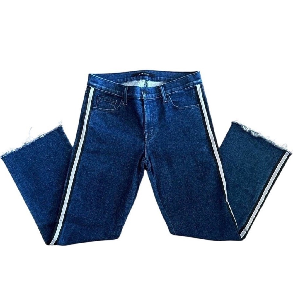 J Brand Cropped Bootcut Selena Jeans Side Stripe Size 27